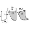Couteau 83x104mm, gauche - Hako - 90-00 978/8
