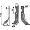 Couteau 180x35mm, gauche - Grillo (Pinza) - 48171