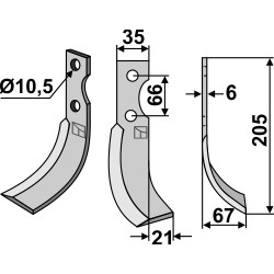Couteau 205x35mm, droit - Grillo (Pinza) - 11293
