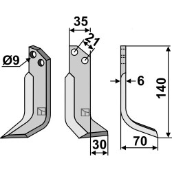 Couteau 140x35mm, droit - Grillo (Pinza) - 7087