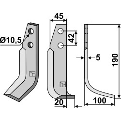 Couteau 190x45mm, droit - Goldoni - 14486