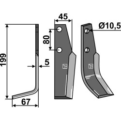 Couteau 199x45mm, gauche - Goldoni - 2693