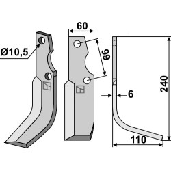 Couteau 240x60mm, droit - Goldoni - 434