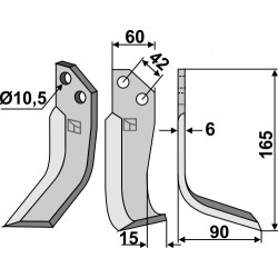 Couteau 165x60mm, droit - Goldoni - 5624312