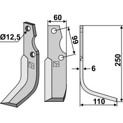Couteau 250x60mm, droit - Goldoni - 3935