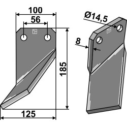 Dent rotative 185x100mm, gauche - Forigo-Roteritalia - G4595100