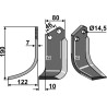 Couteau 190x80mm, gauche - Forigo-Roteritalia - F3156110