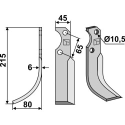 Couteau 215x45mm, gauche - Fort - 15075089