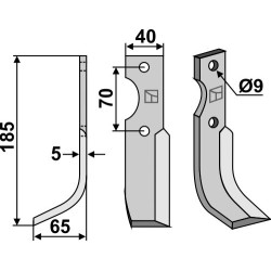 Couteau 185x40mm, gauche - Fort