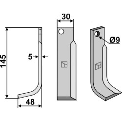 Couteau 145x30mm, gauche - FM-Matras - D7