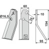Dent rotative 194x60mm, droit - Falconero