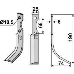 Couteau 190x25mm, droit - Ferrari - 305064115