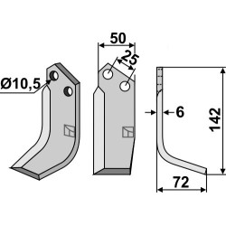 Couteau 142x50mm, droit - Ferrari - 72