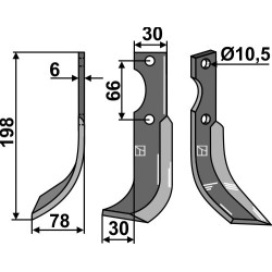Couteau 198x30mm, gauche - Ferrari