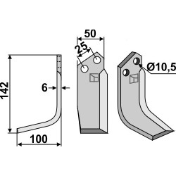 Couteau 142x50mm, gauche - Ferrari - 496366