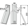 Dent rotative 233x60mm, droit - Falc