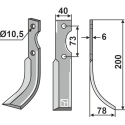 Couteau 205x40mm, droit - Eurosystem - 220015206