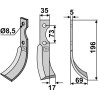 Couteau 196x35mm, droit - Eurosystem