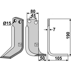 Couteau 190x80mm, droit - Eberhardt - 1530