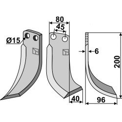 Couteau 200x80mm, droit - Eberhardt - 1560
