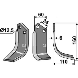 Couteau 160x60mm, droit - Del Morino - HOL1540/215