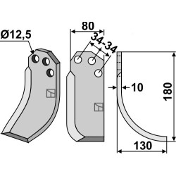 Couteau 180x80mm, droit - Carraro S.p.A.