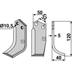 Couteau 120x50mm, droit - Comeb - FL/P8/FP