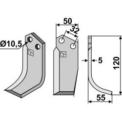 Couteau 120x50mm, droit - Comeb - P9/FP
