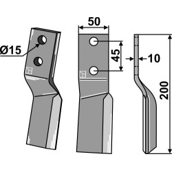 Dent rotative 200x50mm, droit - Celli - 422526