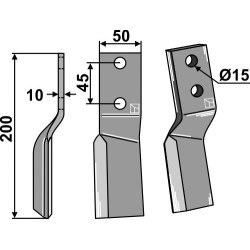 Dent rotative 200x50mm, gauche - Celli - 422527