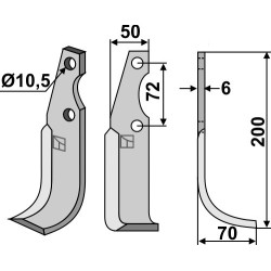Couteau 200x50mm, droit - Casorzo - SU4 - CU6