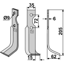 Couteau 205x35mm, droit - Casorzo - SU3 - CU6