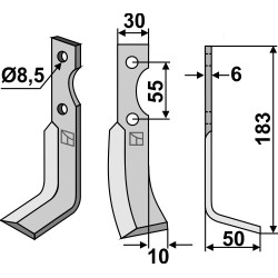 Couteau 183x30mm, droit - Carraro Antonio - 37935004