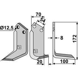 Couteau 172x70mm, droit - Carraro Antonio