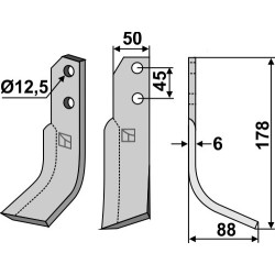 Couteau 178x50mm, droit - Carraro Antonio - 6809002