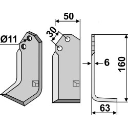 Couteau 160x50mm, droit - CAB - RINGO M10