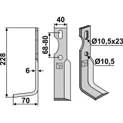 Universel Couteau, gauche