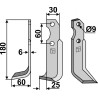 Couteau 180x30mm, gauche - Brumital-Agris - 04Z05