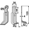 Couteau 135x30mm, droit - Brumital-Agris - 02Z08