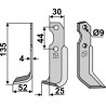 Couteau 135x30mm, gauche - Brumital-Agris - 02Z09