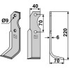 Couteau 220x40mm, droit - Brumital-Agris