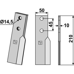 Dent rotative 210x50mm - Breviglieri