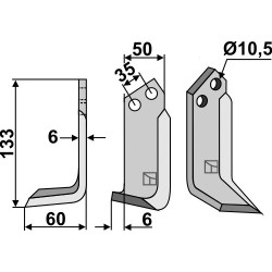 Couteau 133x50mm, gauche - M.E.A.A.T. - 2149