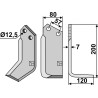 Couteau 200x80mm, droit - Breviglieri - B2-B12-BV2 (20439)