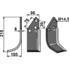 Couteau 218x90mm, gauche - Breviglieri - 0066046S