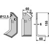 Couteau 155x60mm, droit - Breviglieri - M6 - M4