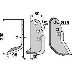 Couteau 200x80mm, gauche - Braun