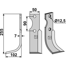 Couteau 255x50mm, gauche - Ferrari - 74-75HP24