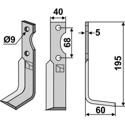 Couteau 195x40mm, droit - Benassi - Z4 - 6CM004