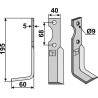 Couteau 195x40mm, gauche - Benassi - Z4 - 6CM005
